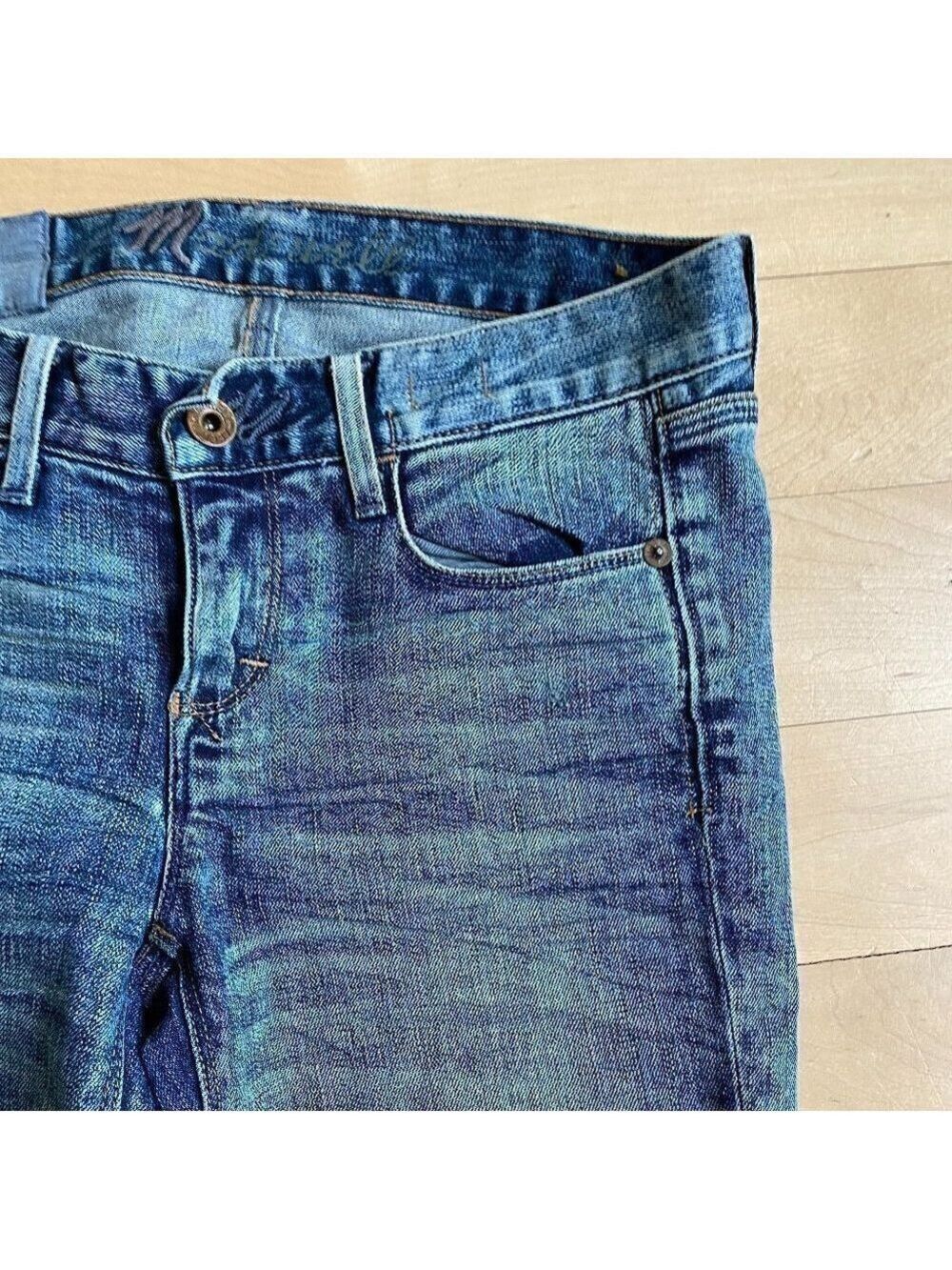 MADEWELL Sz 24 Denim Whiskered Straight Leg